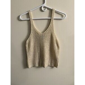 Moon&madison Womens Camisole Cami‎ Knit Beige Sleeveless Scoop Neck Pullover M